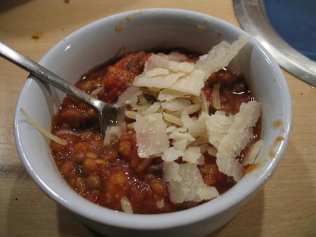 Tomato-lentil stew.