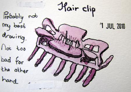 Drawing of hairclip.