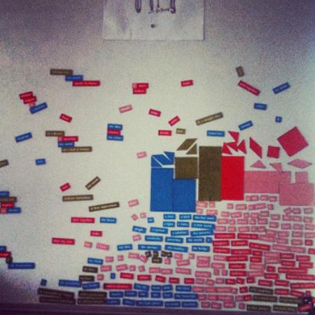Magnetic poetry.