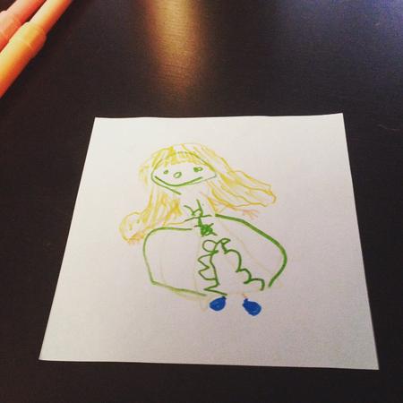 Drawing Elsa from Frozen_with_nephew_❤_#25days